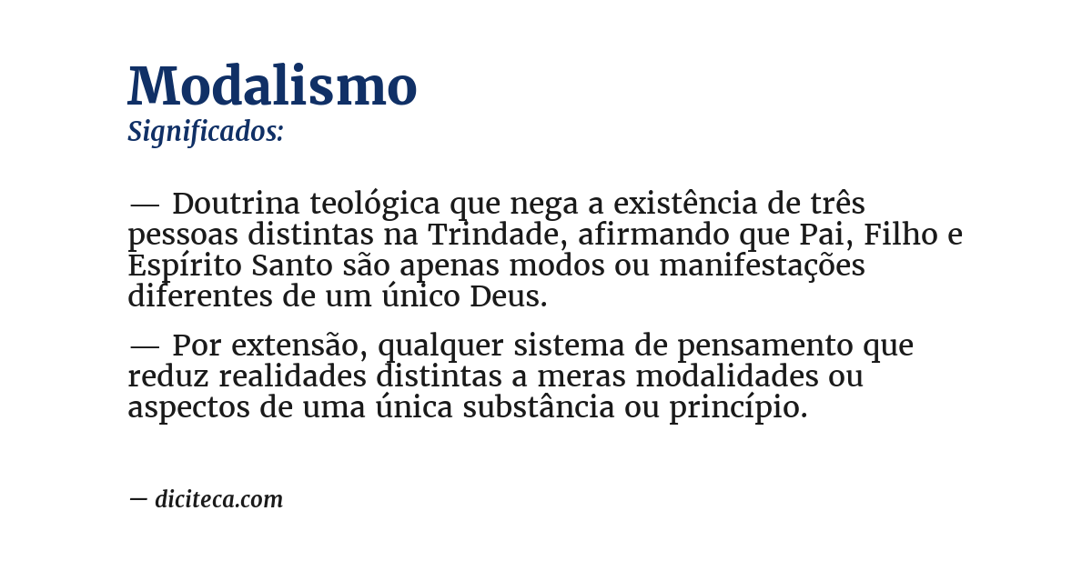 Significado de modalismo