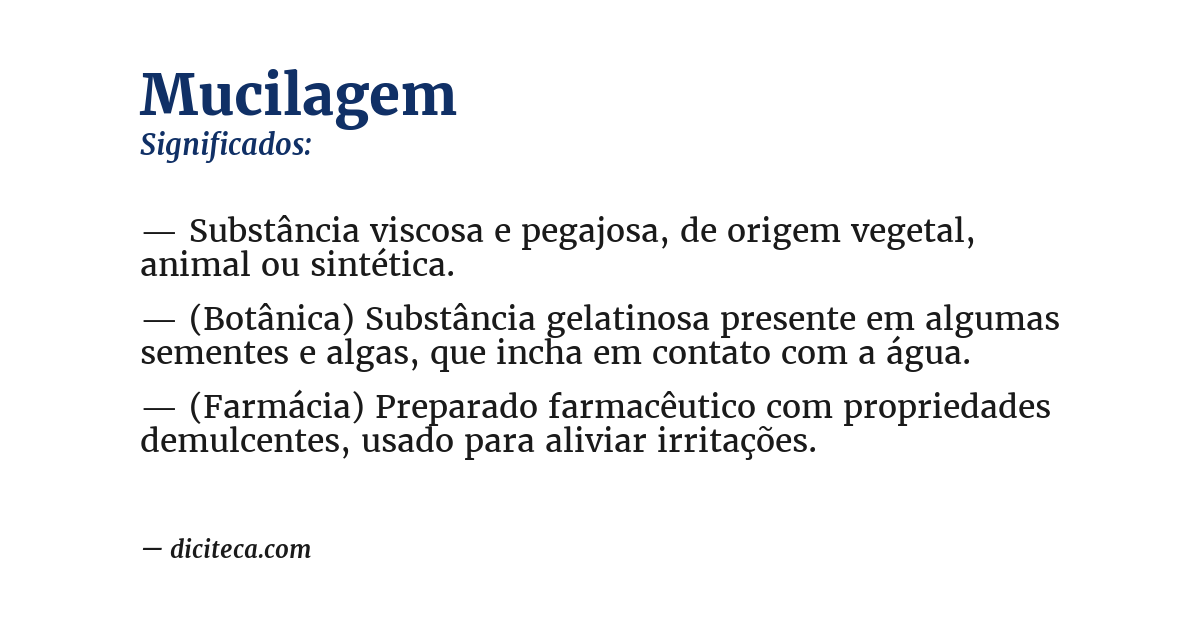 Significado de mucilagem