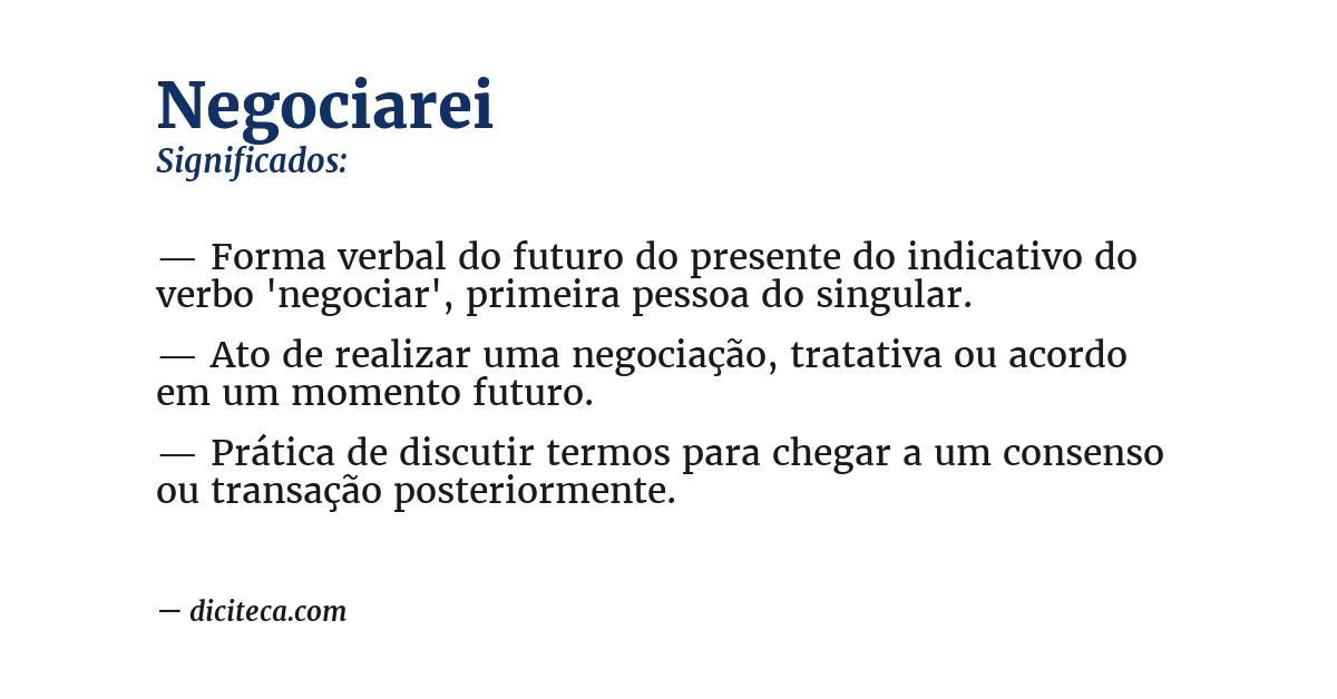 Significado de negociarei