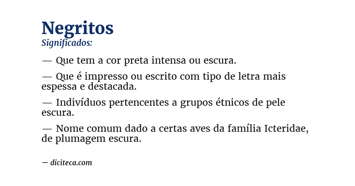 Significado de negritos