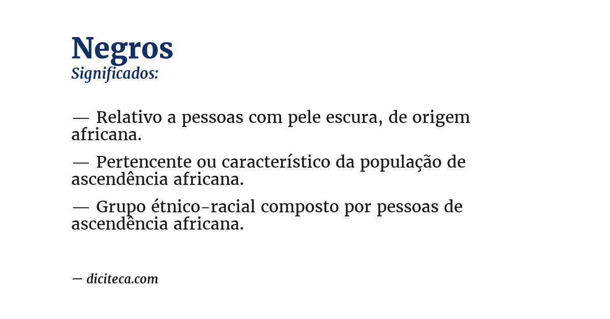 Significado de negros