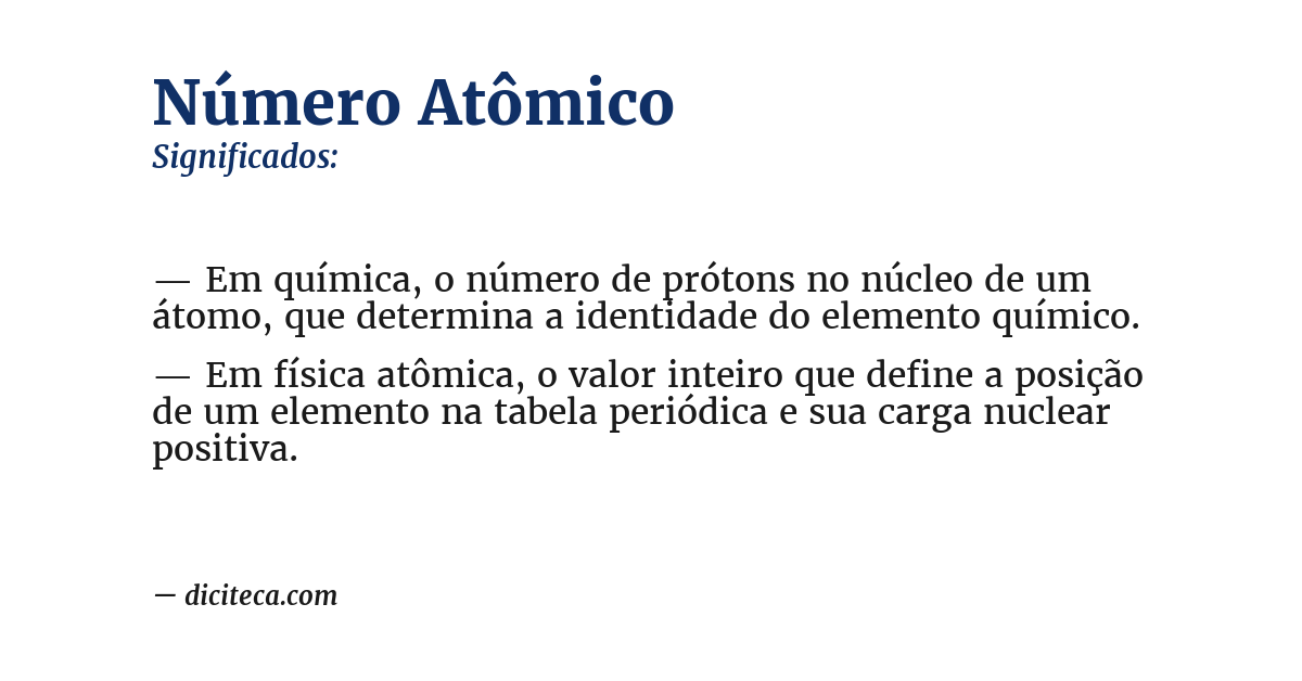 Significado de número atômico