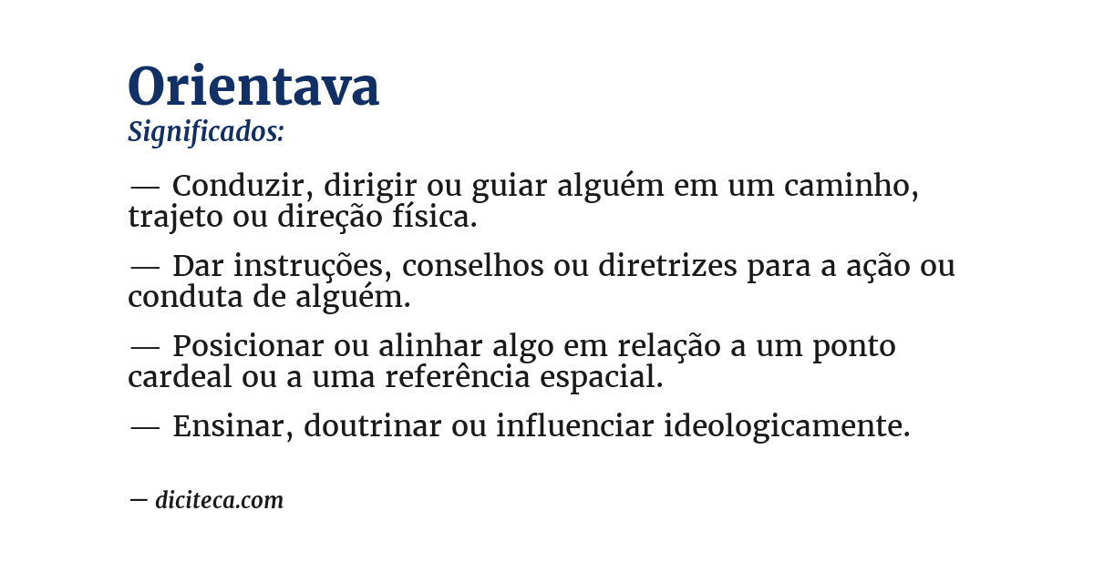 Significado de orientava