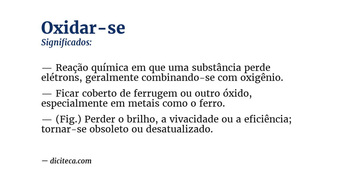 Significado de oxidar-se