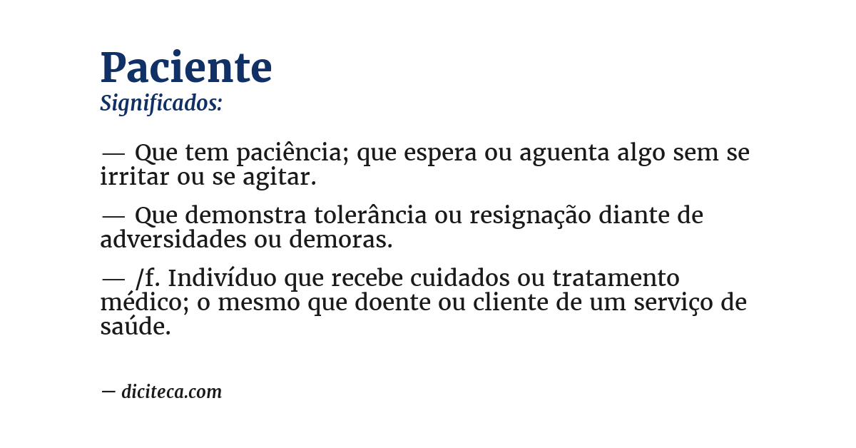 Significado de paciente