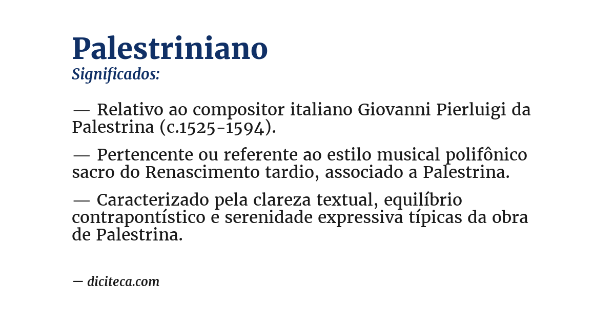 Significado de palestriniano