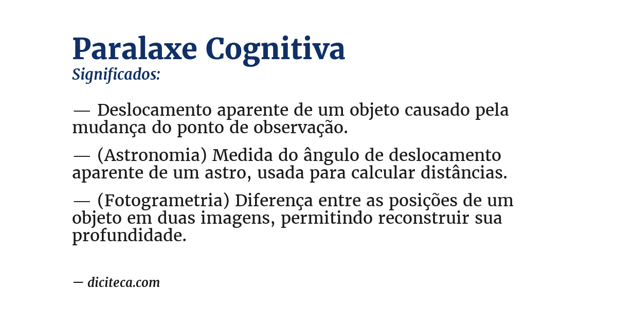 Significado de paralaxe cognitiva