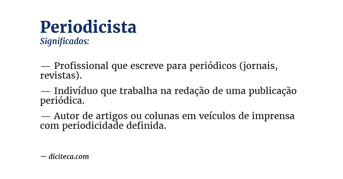 Significado de periodicista