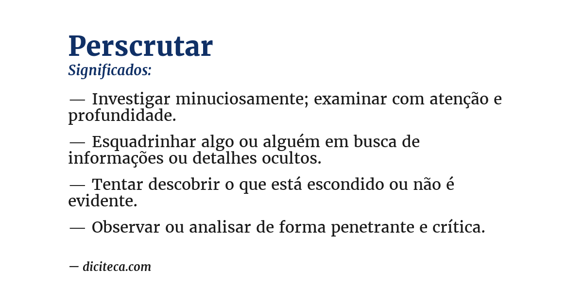 Significado de perscrutar
