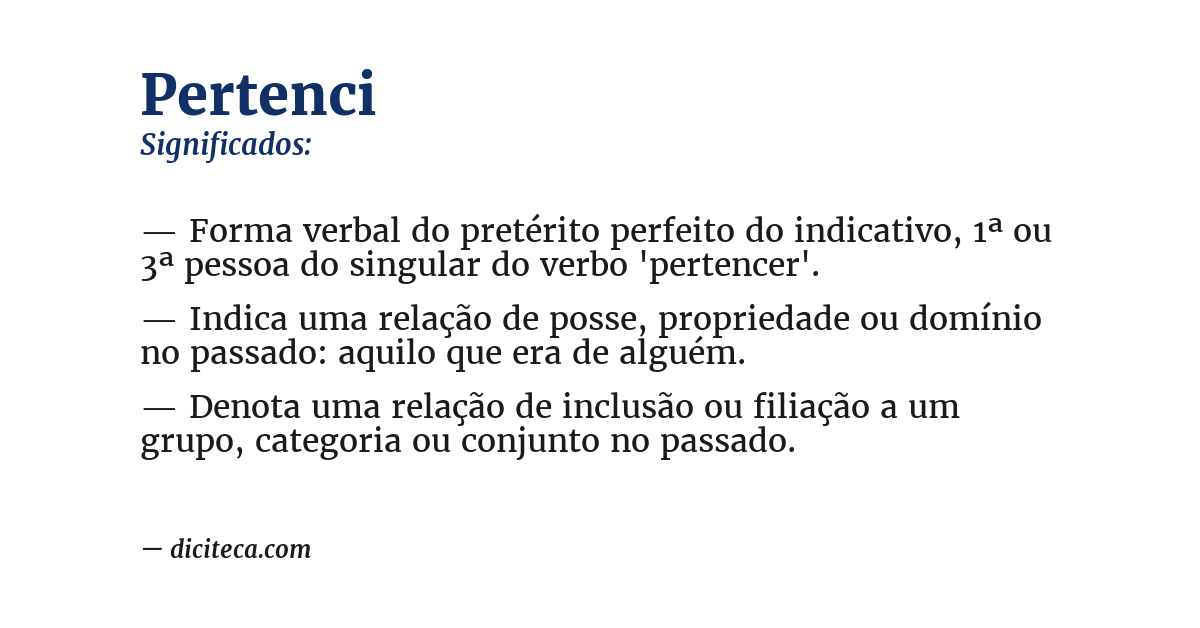 Significado de pertenci