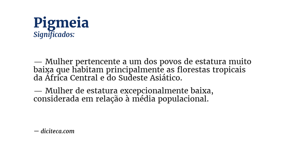 Significado de pigmeia