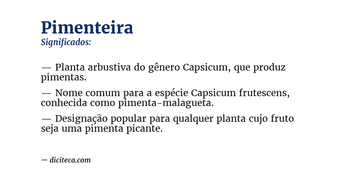 Significado de pimenteira
