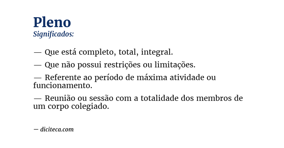 Significado de pleno