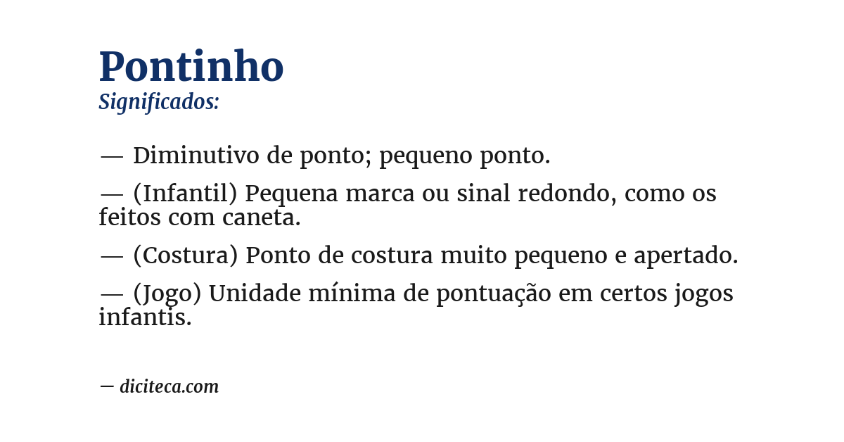 Significado de pontinho