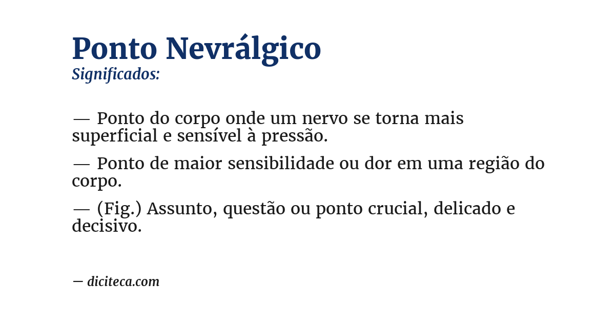 Significado de ponto nevrálgico