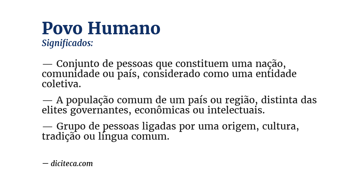 Significado de povo humano