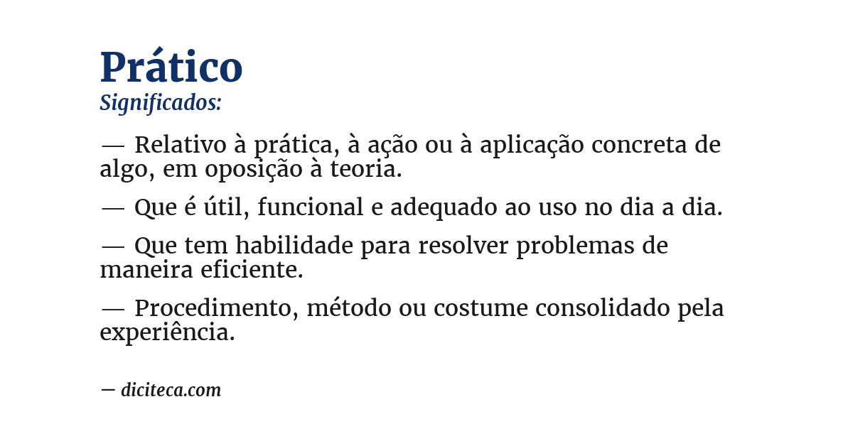 Significado de prático