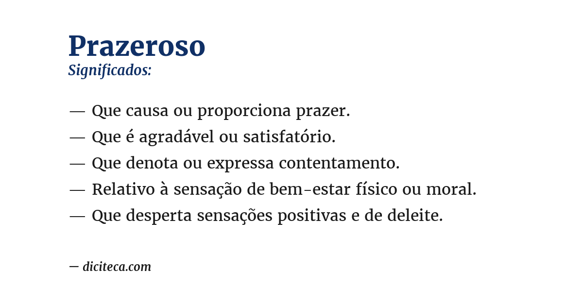 Significado de prazeroso