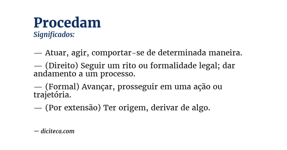 Significado de procedam
