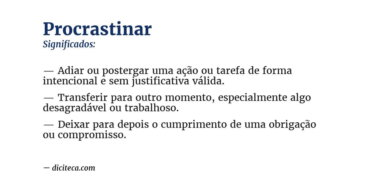 Significado de procrastinar