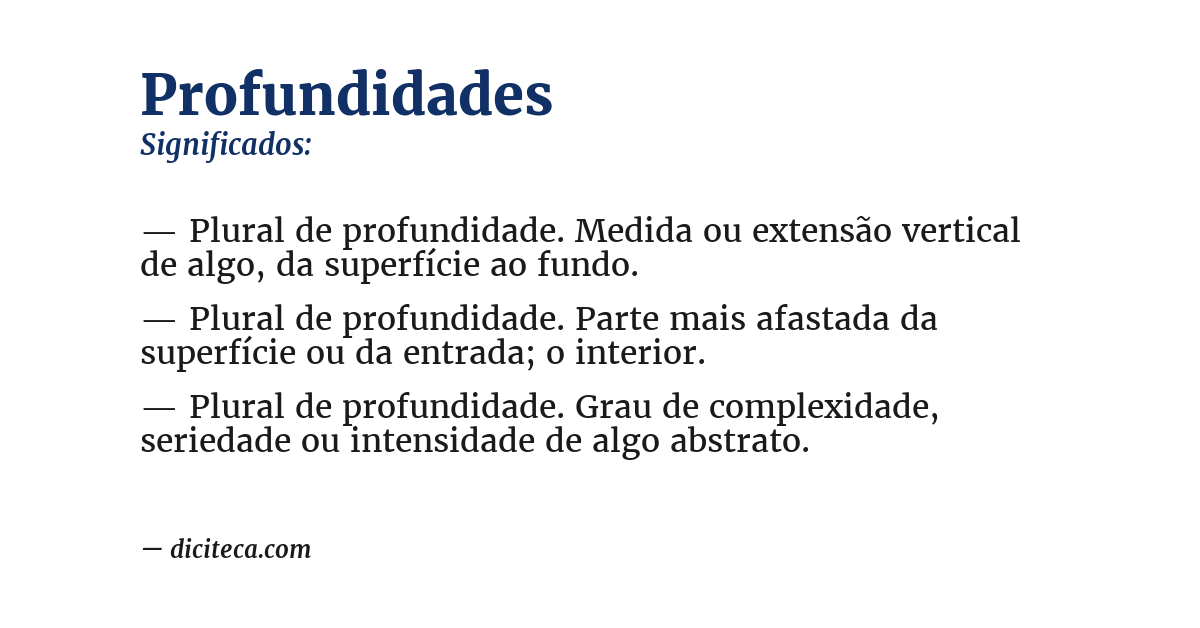 Significado de profundidades