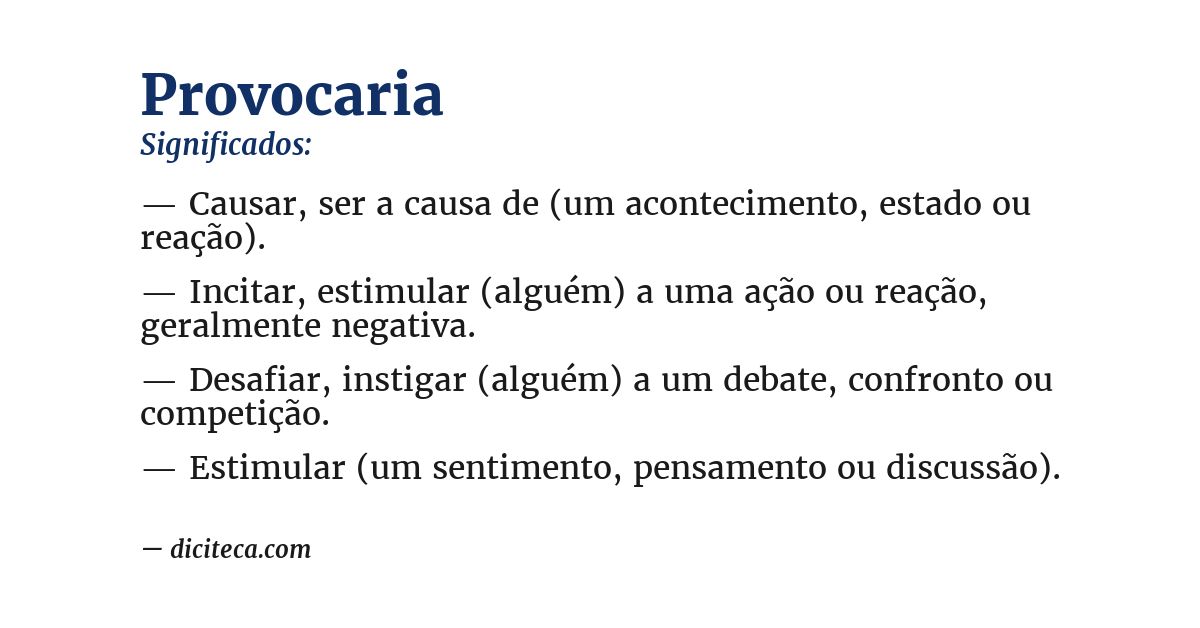 Significado de provocaria