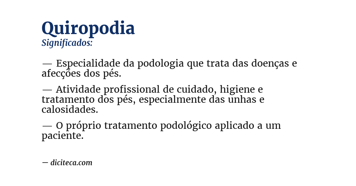 Significado de quiropodia