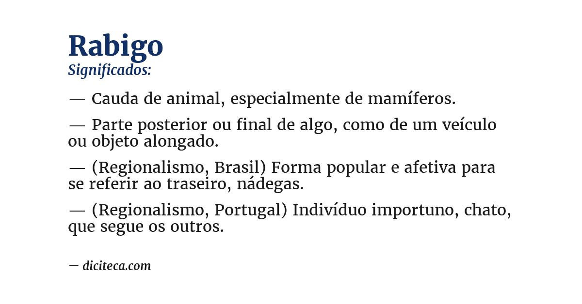 Significado de rabigo
