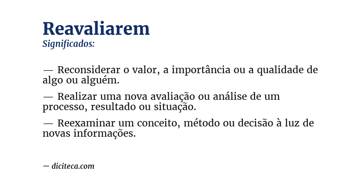 Significado de reavaliarem