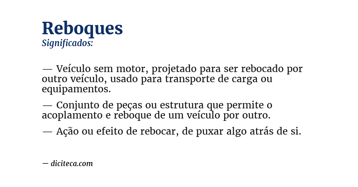 Significado de reboques