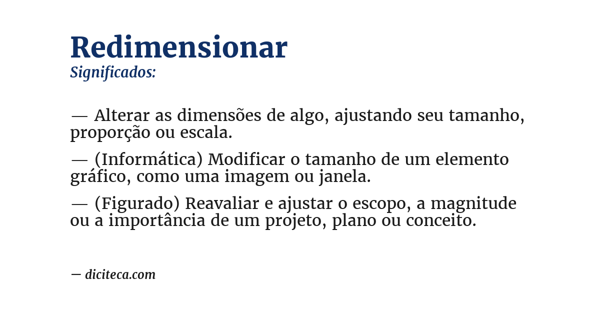 Significado de redimensionar
