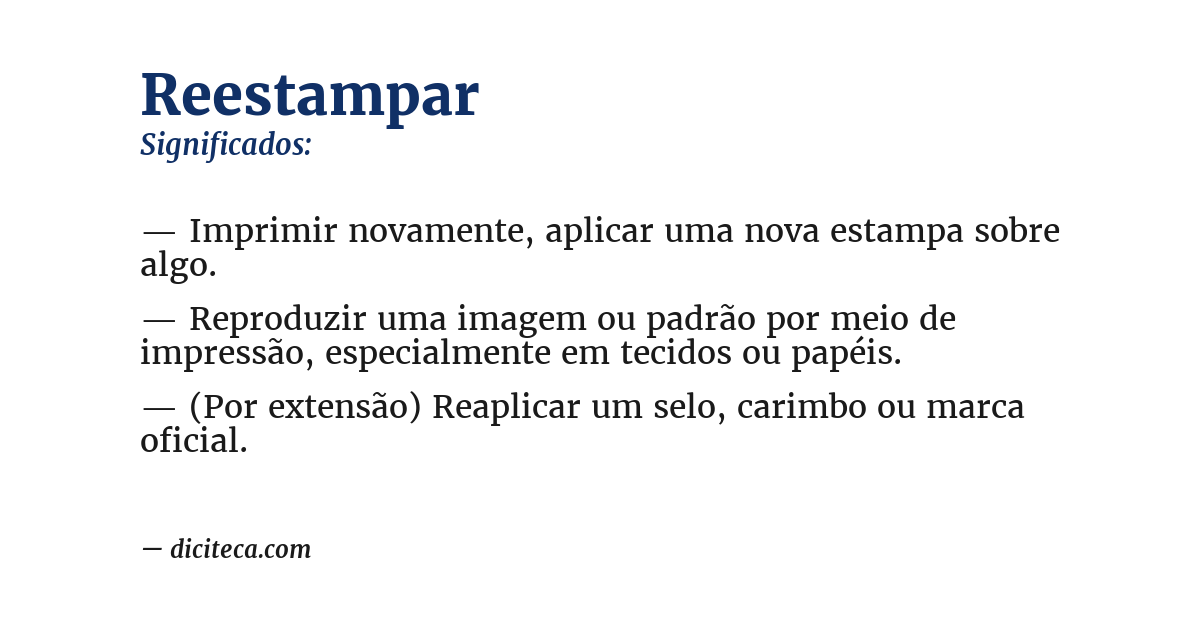 Significado de reestampar