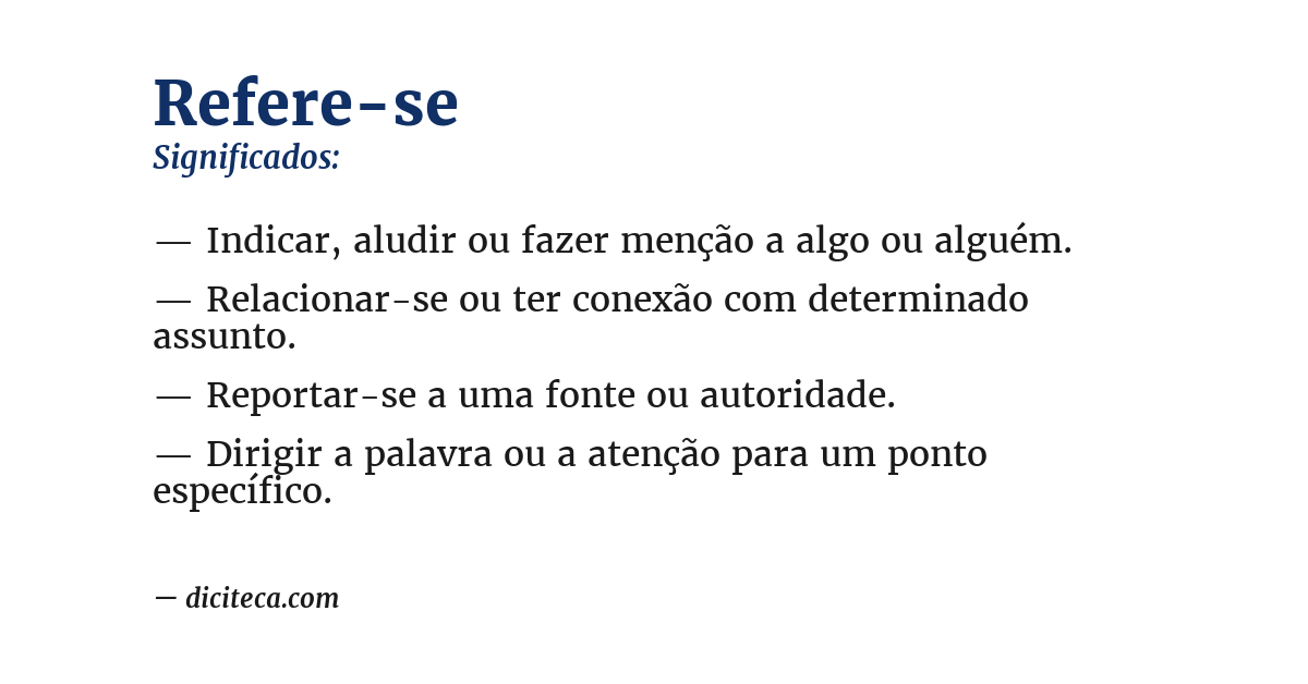 Significado de refere-se