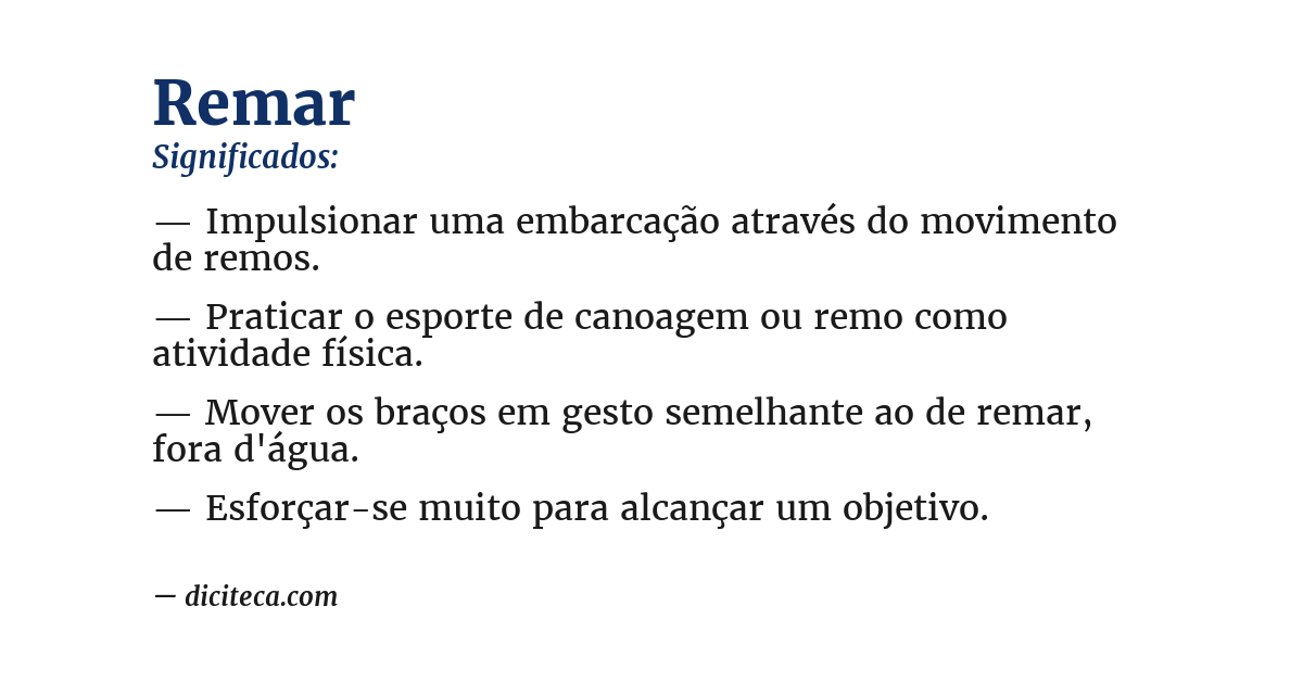Significado de remar