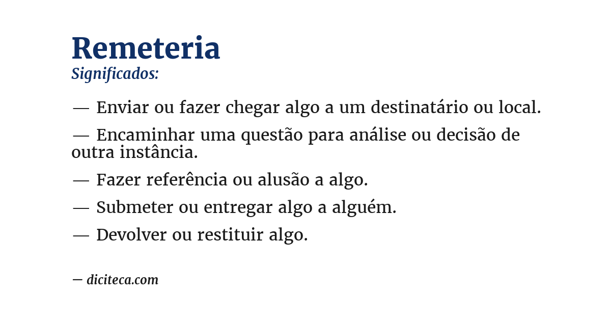 Significado de remeteria