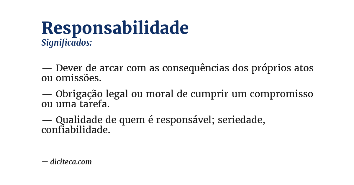 Significado de responsabilidade