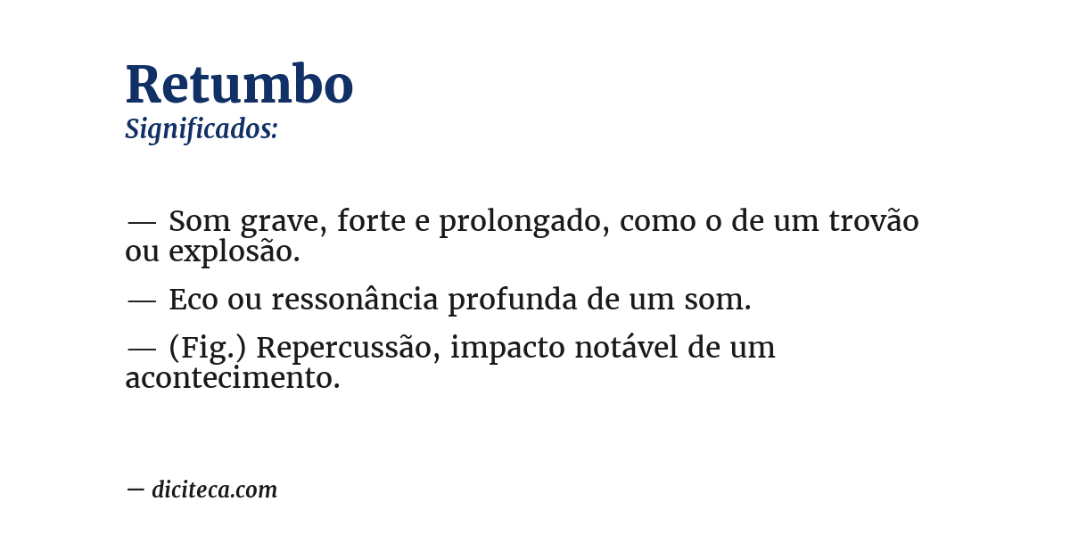 Significado de retumbo