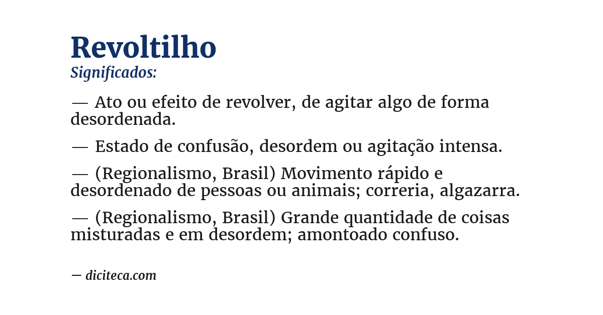 Significado de revoltilho