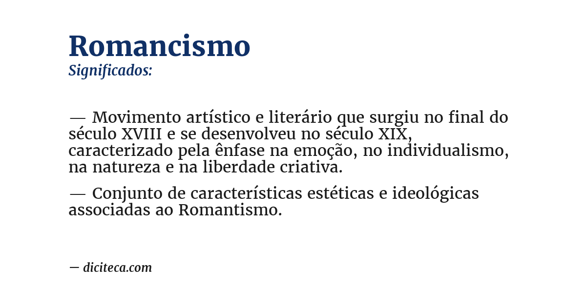 Significado de romancismo