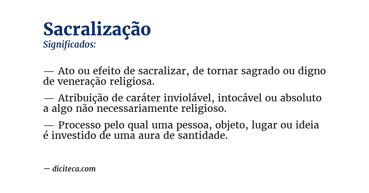 Significado de sacralização