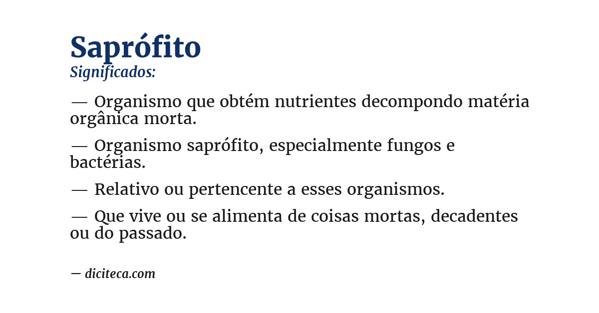 Significado de saprófito