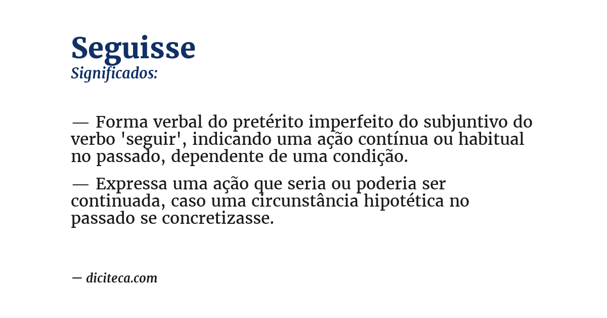 Significado de seguisse
