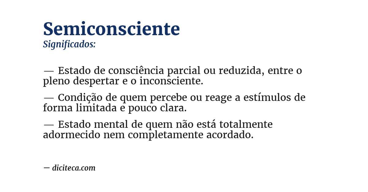 Significado de semiconsciente