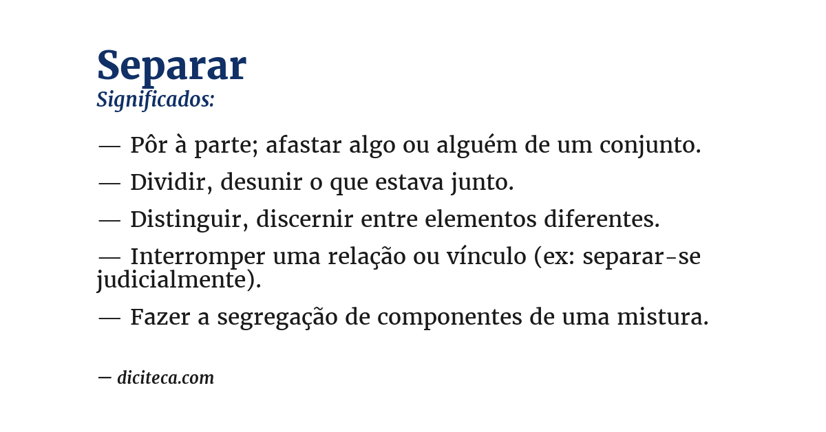 Significado de separar