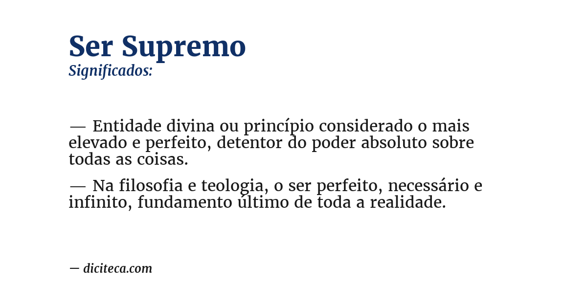 Significado de ser supremo
