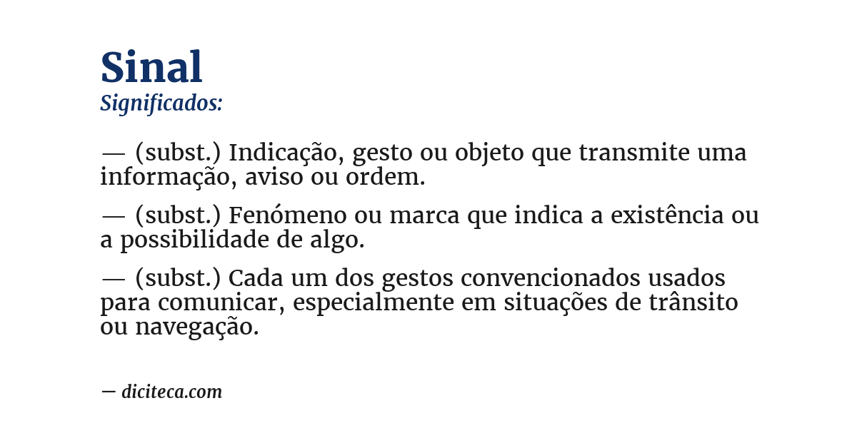 Significado de sinal