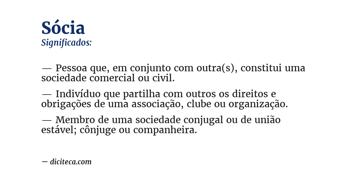 Significado de sócia