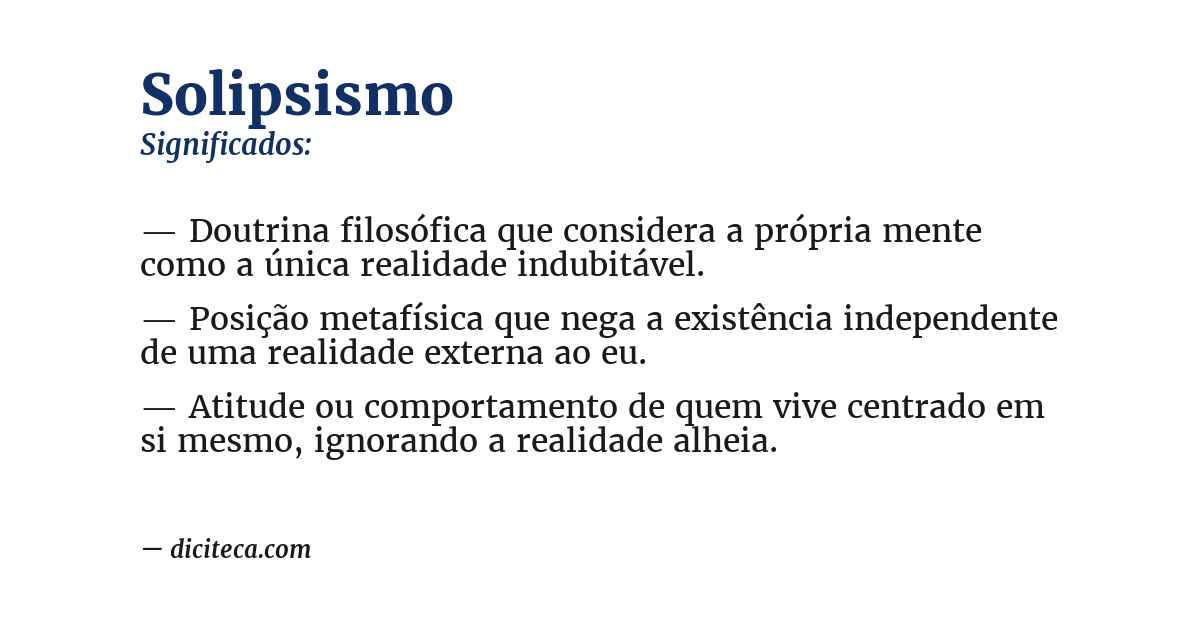 Significado de solipsismo