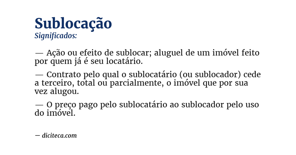 Significado de sublocação