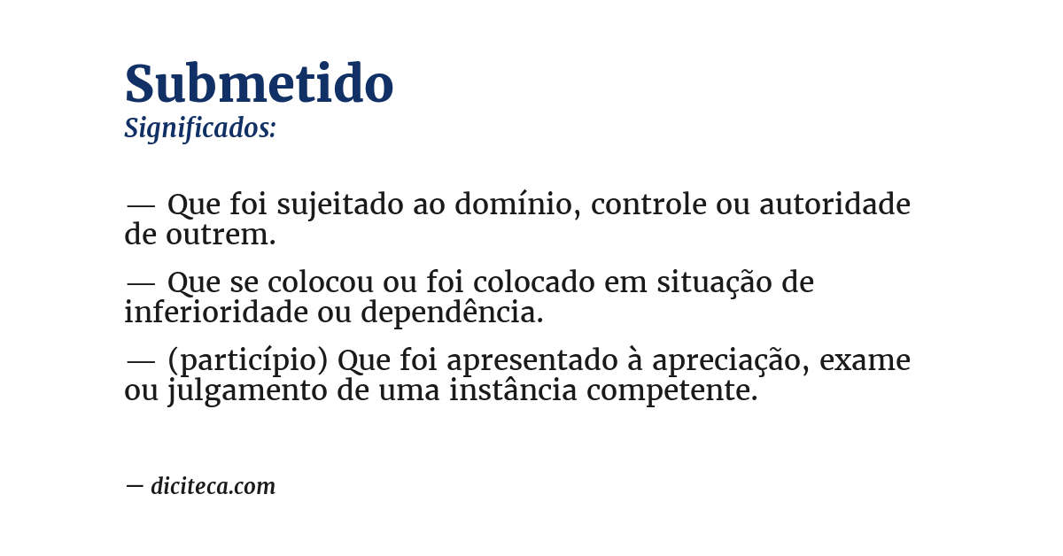 Significado de submetido